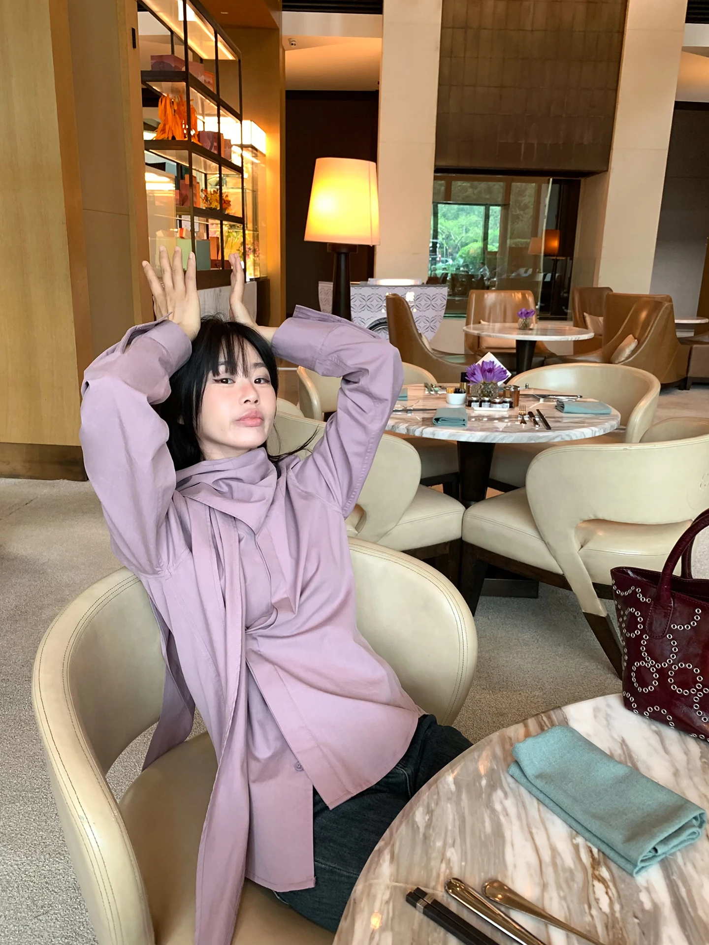 

Асимметричный топ из смесового хлопка с длинными рукавами для женщин, двусторонний, для повседневной носки, свободного кроя, дышащий