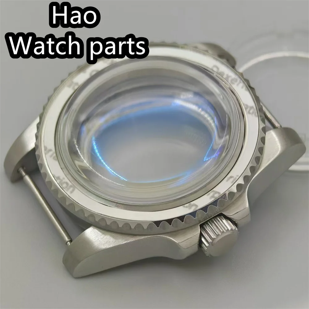 BLIGER 40mm Silver Sterile Stainless Steel Watch Case With Blue AR Coated Domed Glass Fit NH34 NH35 NH36 ETA2824 PT5000 Movement