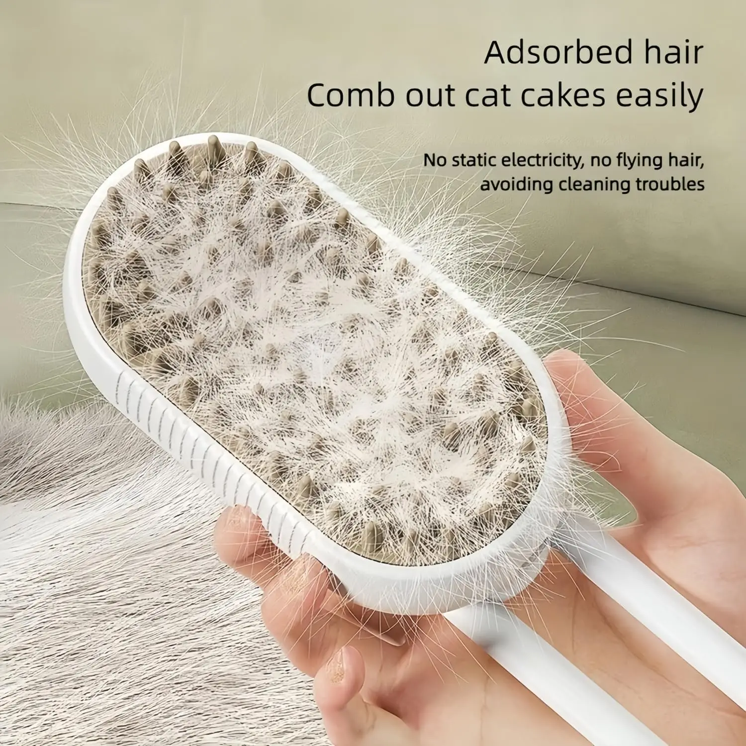 Spritz Defur Comb for Cats 2024 New 3-in-1 Cat Steam Brush for Massaging and Cleaning Shedding Pet For Long and Short Hair Cats