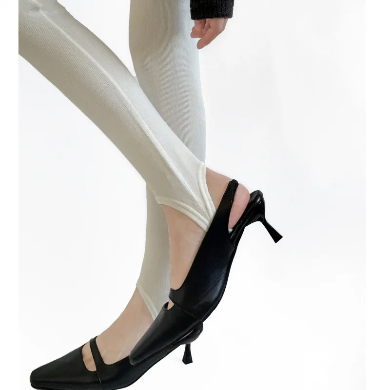 

Autumn Winter ey Yoga Pants Footed Tights Pure Color Leggings Outerwear Trendy Cotton Material Chinese Sle Women's Pants