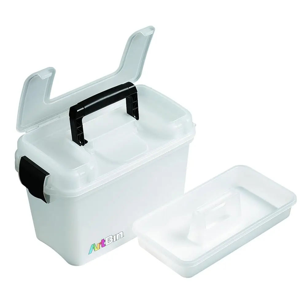 

8408Ab Sideki Carrying Case, Portable Art & Craft Organizer With Handle, [1] Plastic Storage Case, Translucent, 8408Ab