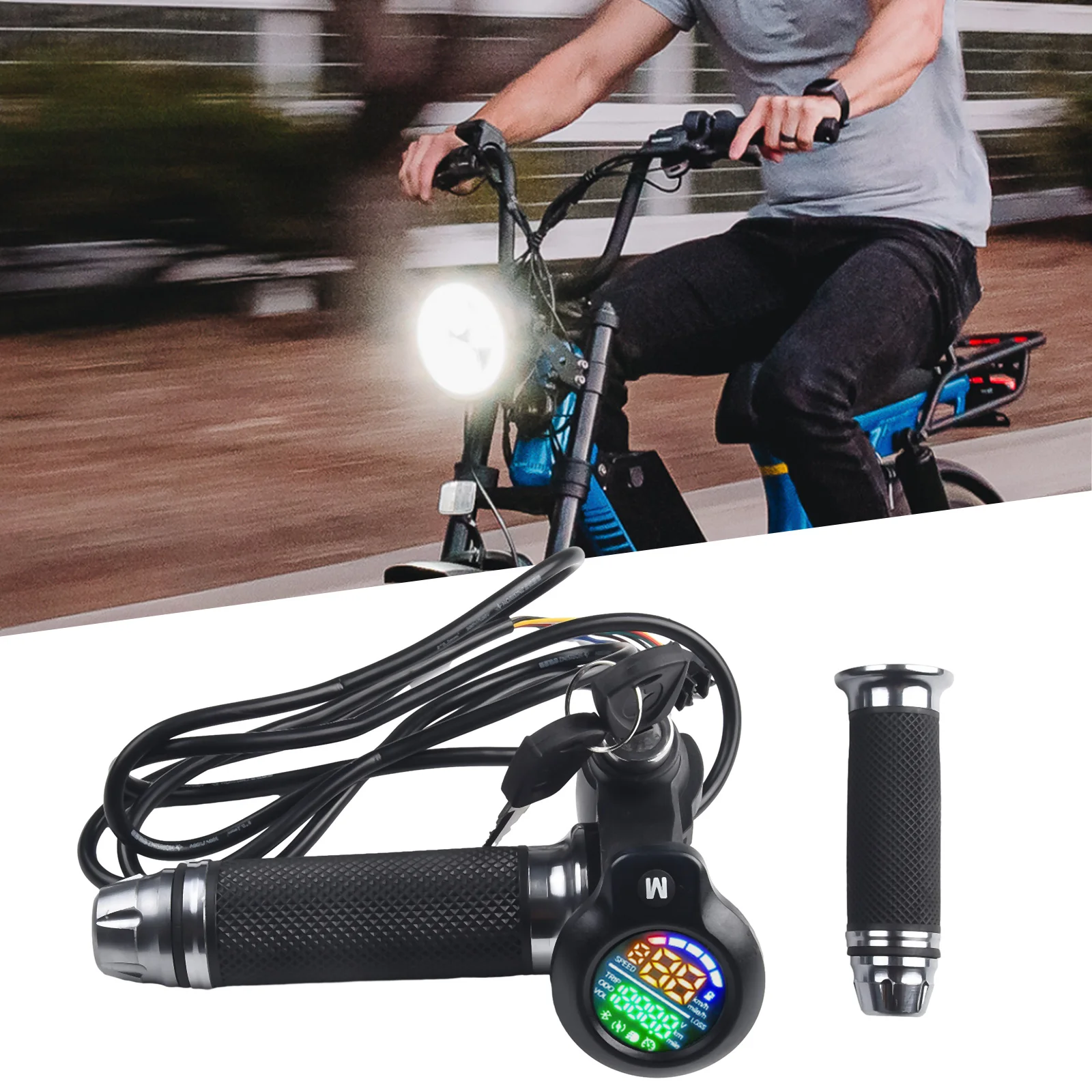 Bicycle Display Bicycle Handlebar Lithium Electric Vehicle Scooter Folding Car LCD Screen Display Throttle Speed Control