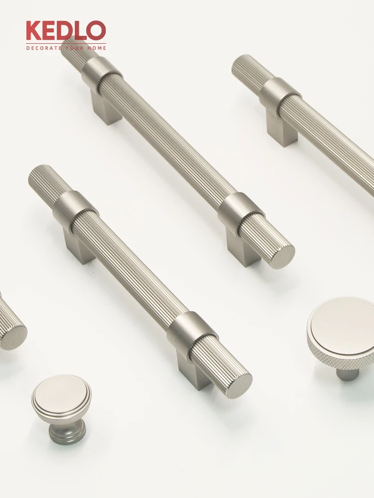 KEDLO Massivmessing-Griff, 500 mm lang, für Küchenschrank, Kühlschrank, Schranktür, Schublade, gebürsteter Nickelgriff – Detail 8