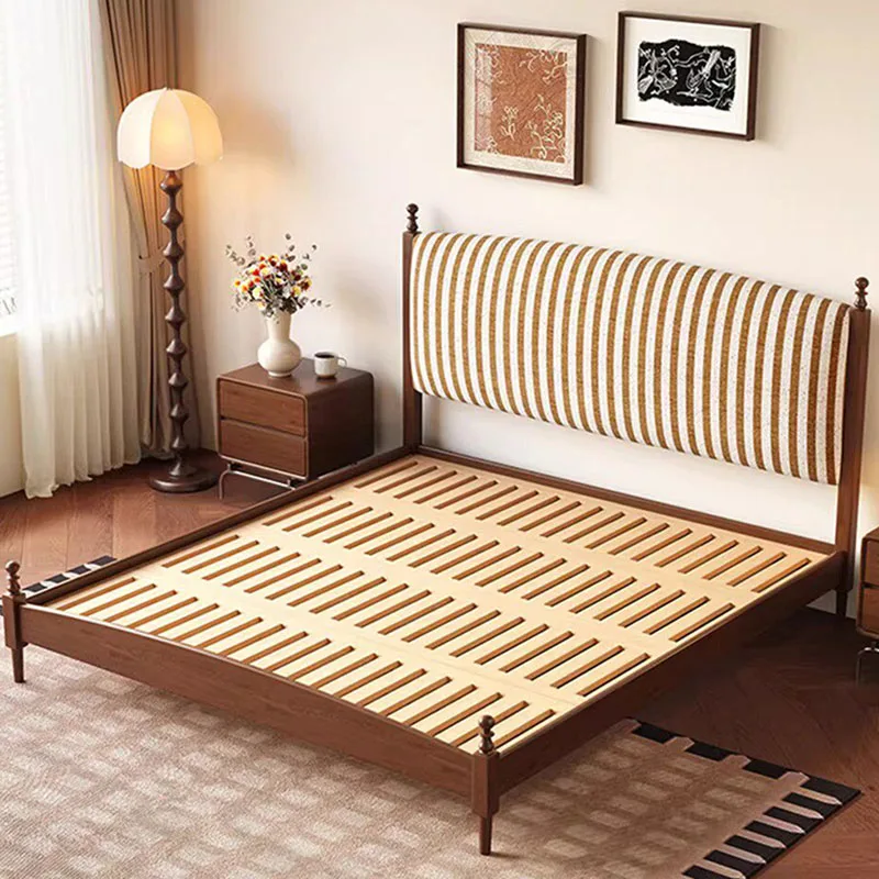 

Space Saving Bedroom Massage Bed Frame Queen Double Modern Storage Floor Safe Design Bed Simple Wooden Muebles Unique Furniture