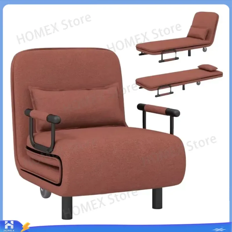 2 in 1 Convertible Sofa Bed Folding Armchair Single Sleeper Couch with Pull Out Mechanism Comfortable Office Living Room