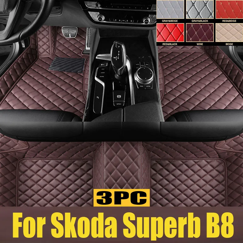 

For Skoda Superb B8 2016-2021 Auto Car Floor Mats All-Weather TPE Foot Mats Cargo Liner Waterproof Pad Trunk Tray trunk mat