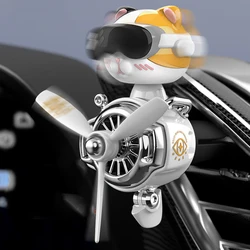 Cartoon shaking head calico cat Pilot Car Air Freshener Rotating Propeller Outlet Fragrance Magnetic Design Auto Accessories