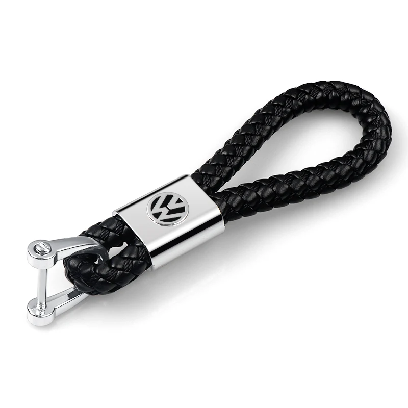 1/2Pcs Car Key Chain Keyring Leather Key Case Braided Rope For Volkswagen VW Golf 5 6 Passat b6 Jetta Scirocco T-cross Polo GTI