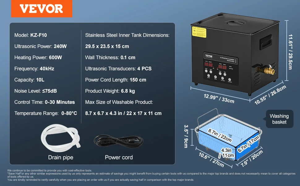 SucceBuy 2L 3L 6L 10L 15L Ultrasone reiniger Lave-Dishes Draagbare wasmachine Vaatwasser Ultrasone huishoudelijke apparaten met timer