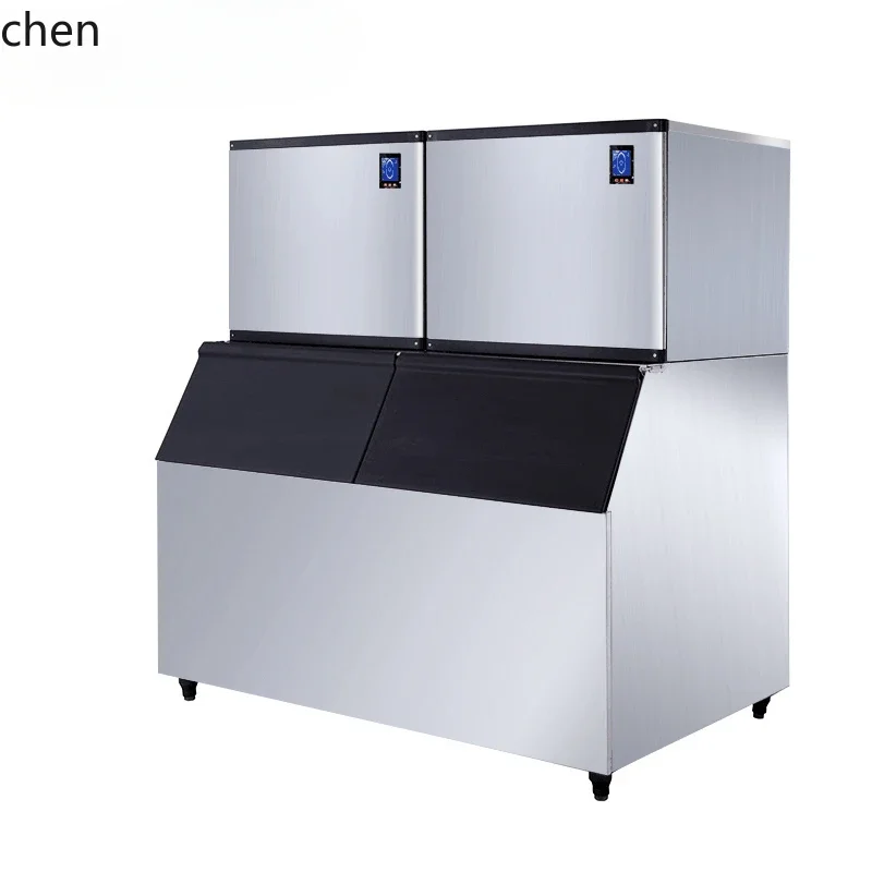 D28  ice machine commercial milk tea shop large 1500 pounds 380 kg large capacity fully automatic square ice crescent ice
