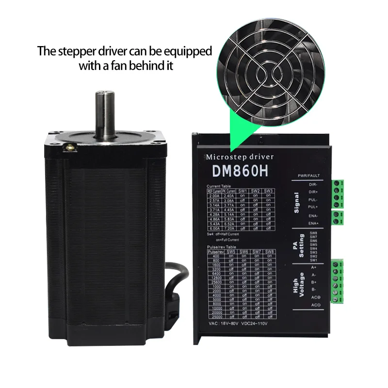 Motor de passo xmsj34 e kit de driver de passo híbrido dma860h para motores 4.5n/8.5n/12n podem com chaveta de 35 eixos de diâmetro