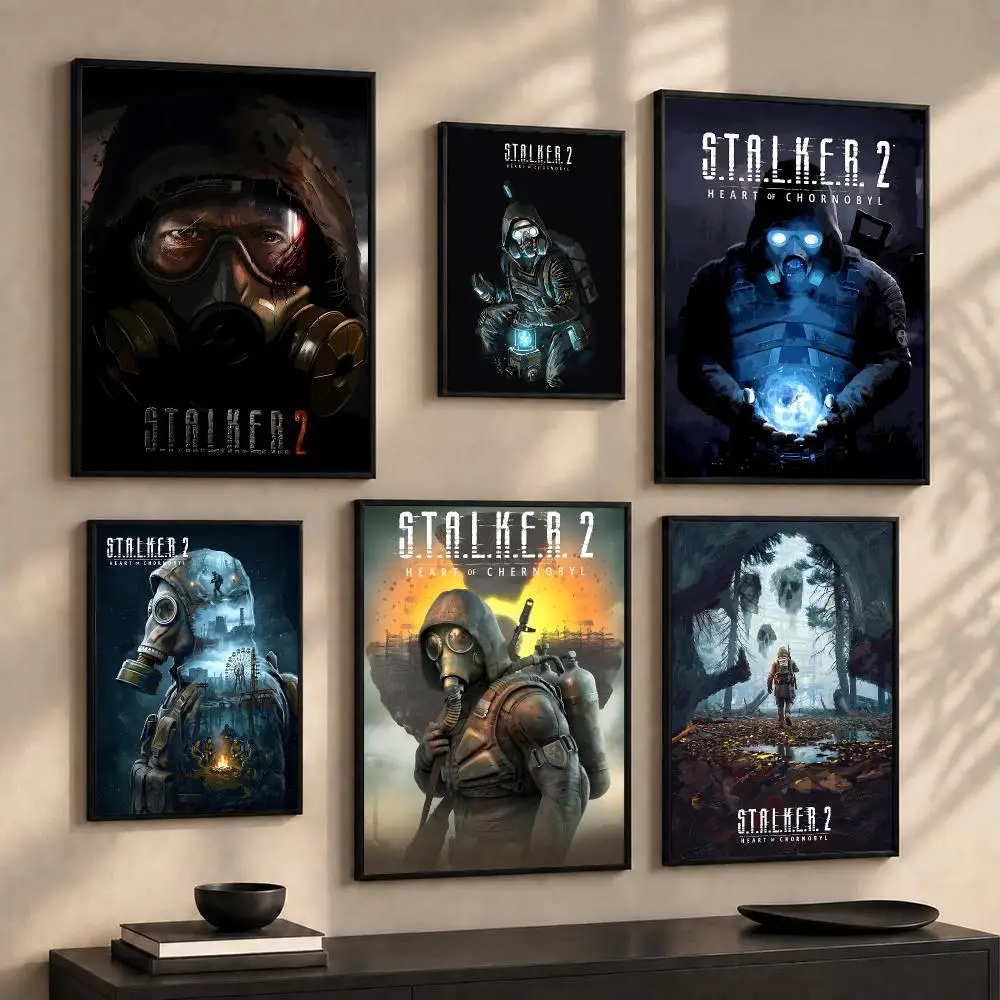 Dark Sci-Fi  Game S-STALKER. 2 Poster Wall Art Print Sticker for Bedroom Living Room Dorm Office Modern Home Decor Gift