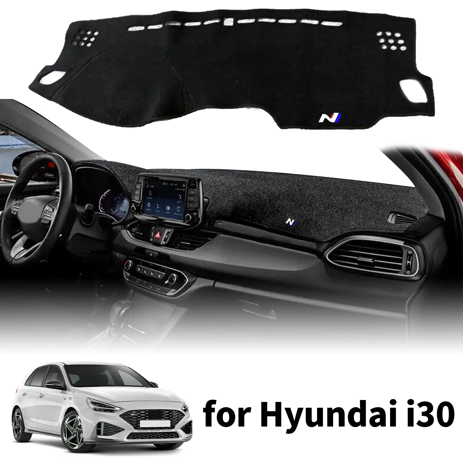 

Подходит для Hyundai i30 2017-2023, N-line N Style, автомобильный коврик для приборной панели, защитный ковер, аксессуары, солнцезащитный козырек для приборной панели