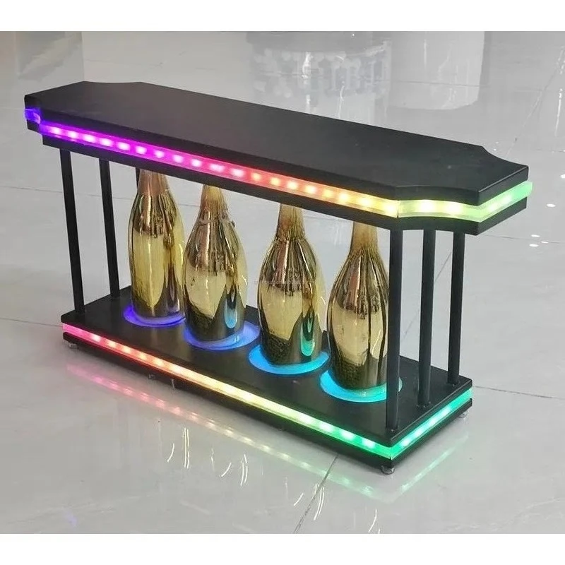 New LED Champagne Bottle Display Stand Metal Light Emitting Diode Bottle Demonstrator Can Hold 4 Bottles