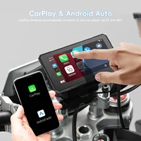 Podofo 5'' Lecteur multimédia intelligent pour moto avec Carplay Android Auto, étanche IP67, prise en charge de la surveillance de la pression des pneus, réglage de l'heure 4