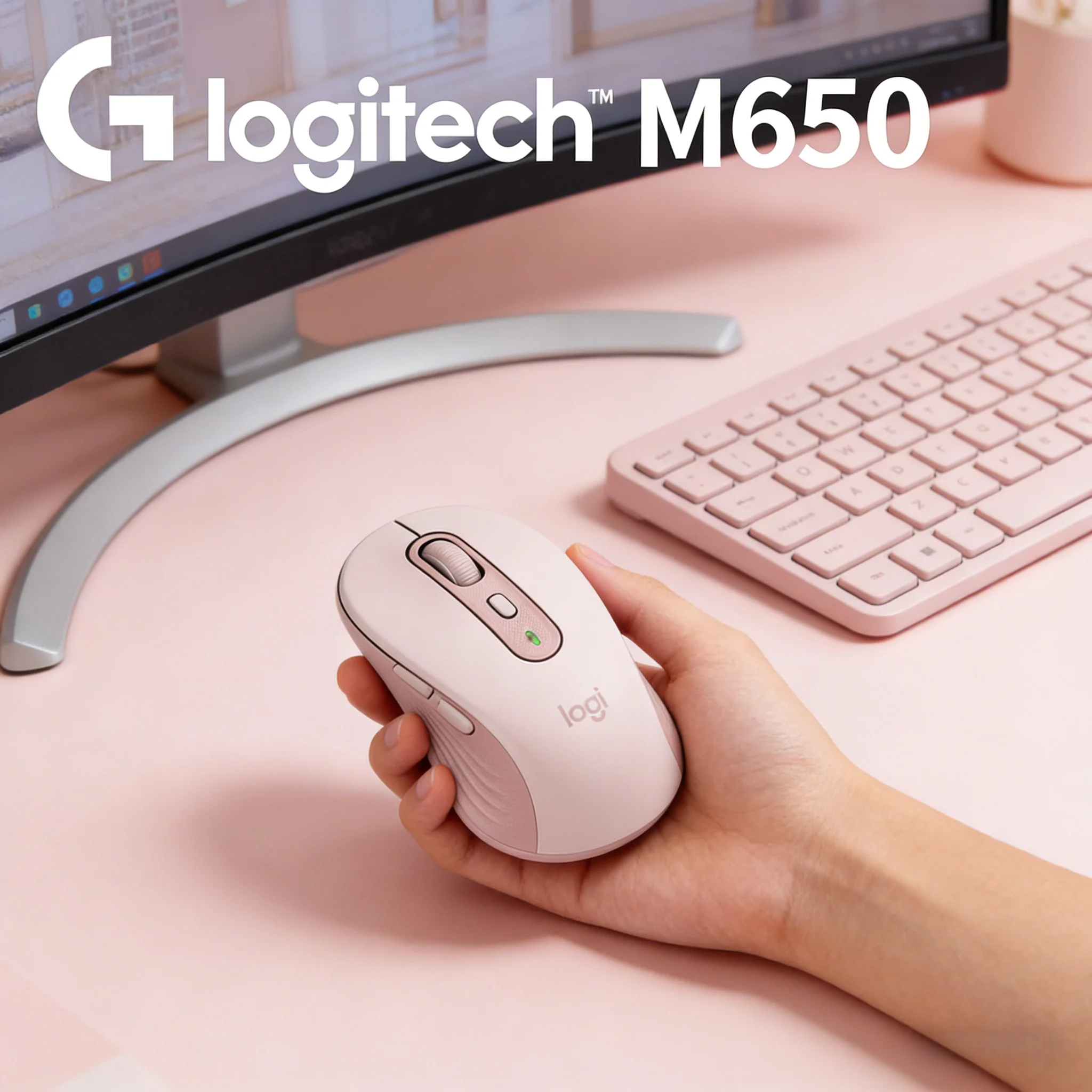 

Беспроводная мышь Logitech M650 SilentTouch с 90% снижением шума, двойным режимом подключения (Bluetooth и Logi Bolt), 24-месячным сроком службы батареи для офиса, ПК и ноутбуков