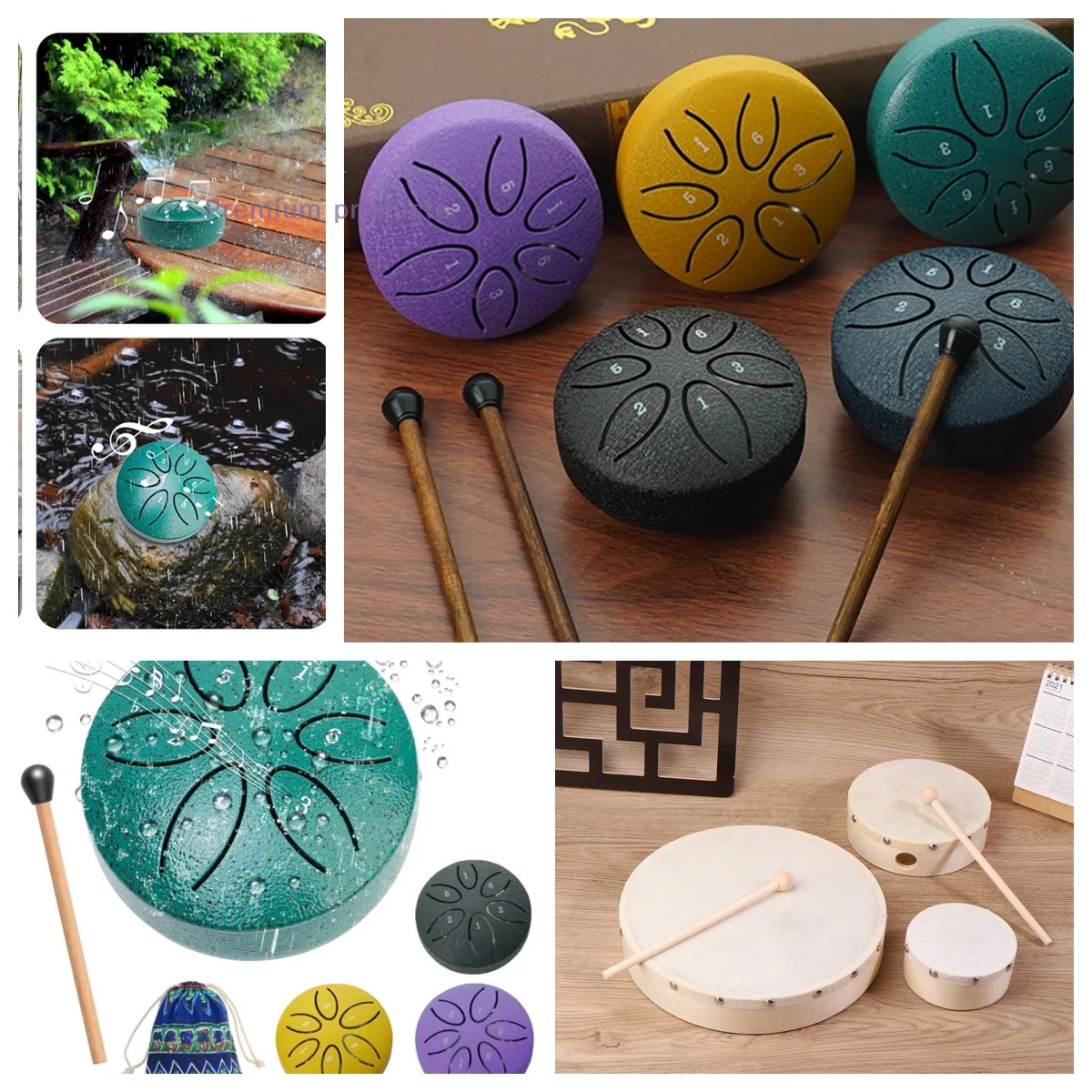 Garden Rain Drum, Outdoor Chakra Drum with 6 Notes, Perfect for Outside Elements