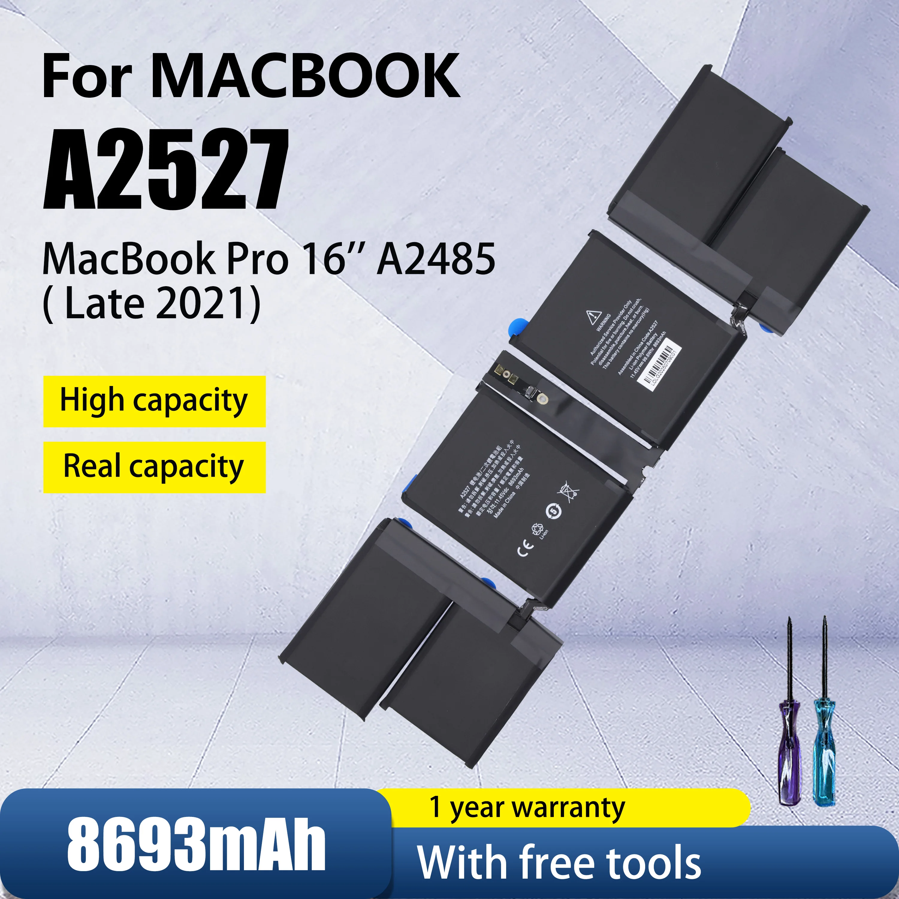 

A2527 laptop Battery for Apple MacBook Pro 16'' A2485( Late 2021) MK183LL/A MK193LL/A MK1E3LL/A MK1A3LL/A EMC3651 Free Tools