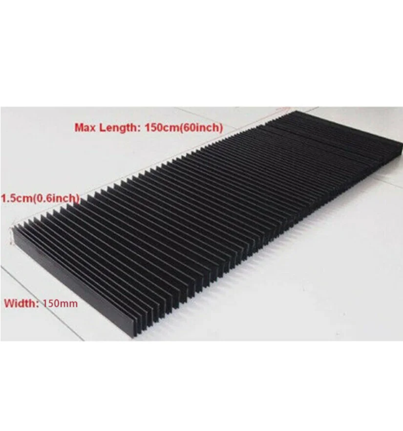 CNC Milling Machine Flexible Guard Dust Cloth Protective Flat Accordion Bellows Dust Cover Tool 1.5 Meters*15mm