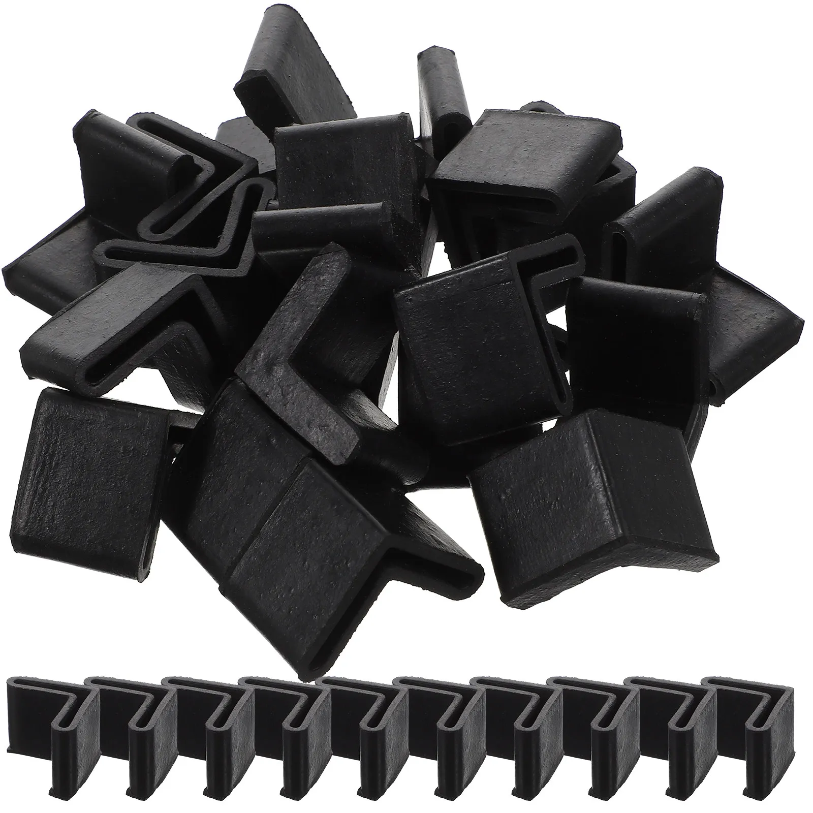 30Pcs L-Shape Rubber Furniture Feet Covers Non-Slip Floor Protectors for Chair Legs Desk Bed Frame Cabinet Anti-Scratch