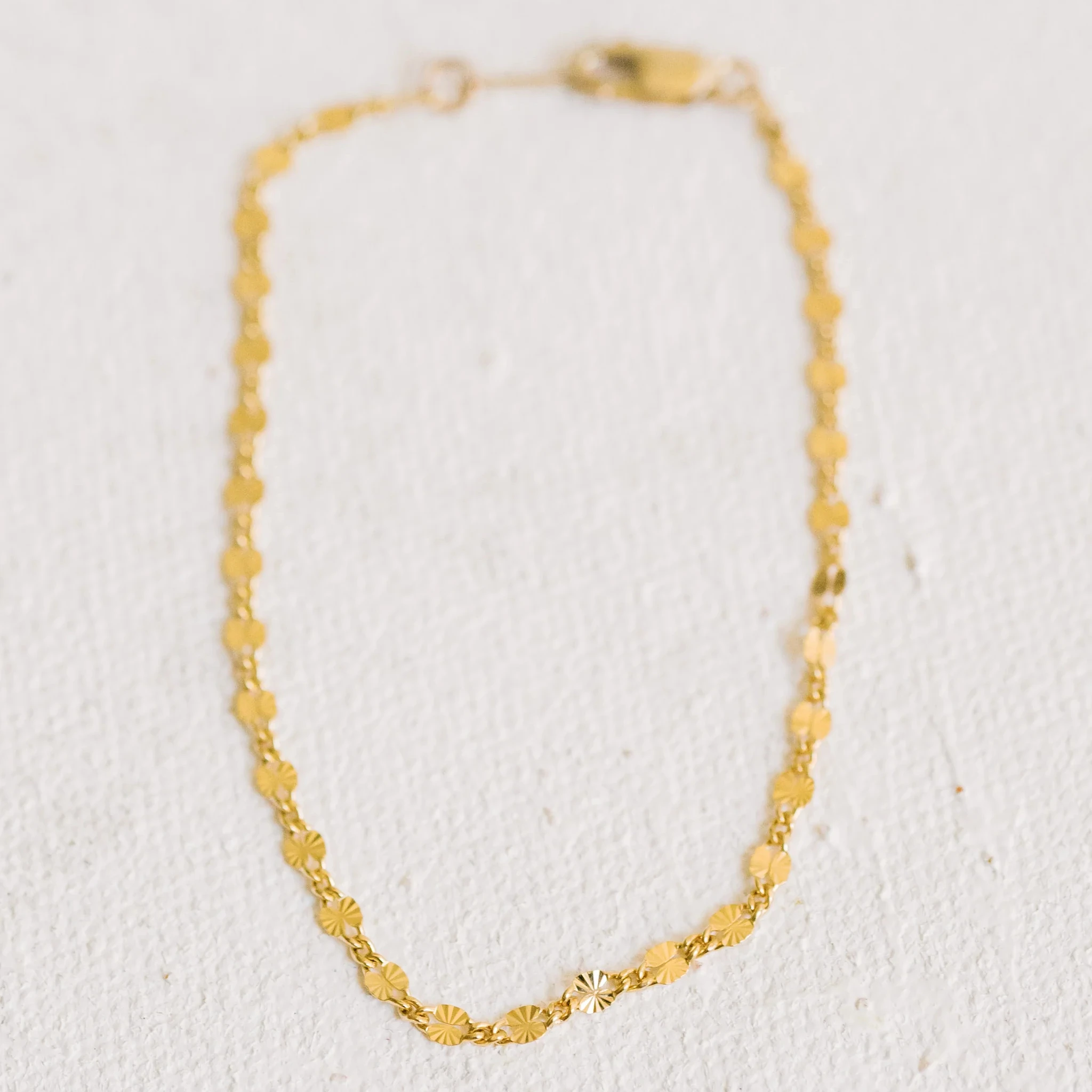 14K Gold Filled Oval Pattern Chain Bracelet Handmade Dainty Bracelet Waterproof Tarnish Resistant Jewelry Gift for Women