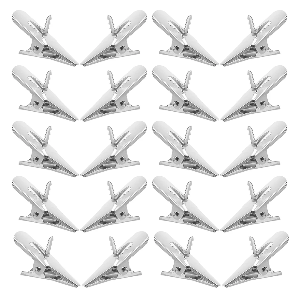 

100pcs Christmas Flower Decoration Clips Mini Metal Alligator Clamps For Wreath Tree Garland Craft Ornament Hangers Small Clips