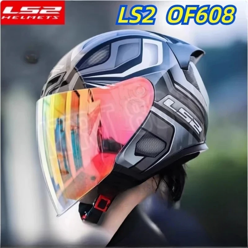 

Original LS2 3/4 Open Face Helmet LS2 Capacete Motorcycle Helmet OF608 Jet Scooter Motobike Half Helmets Cascos Para Moto 4XL