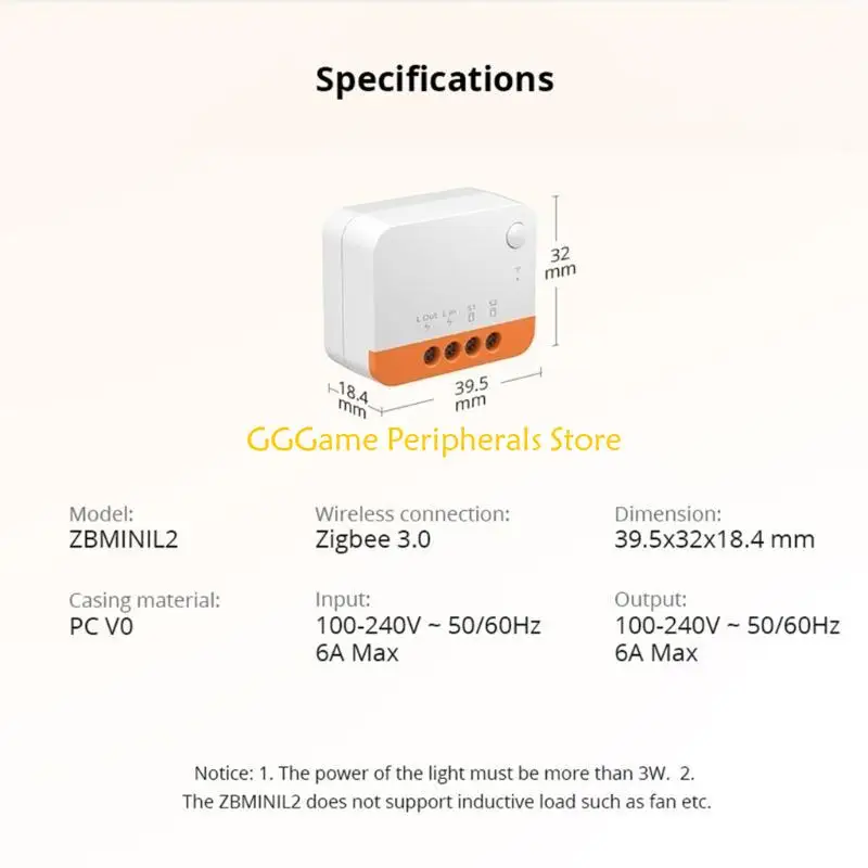 U55B ZBMINI Extreme L2 Zigbee DIY Switch No Neutral Wire Required 2 Way Control