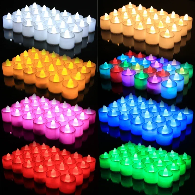 flameless led eletronico candle light alimentado por bateria tealight colorido velas lampada casamento decoracoes de aniversario pcs 1pc 01