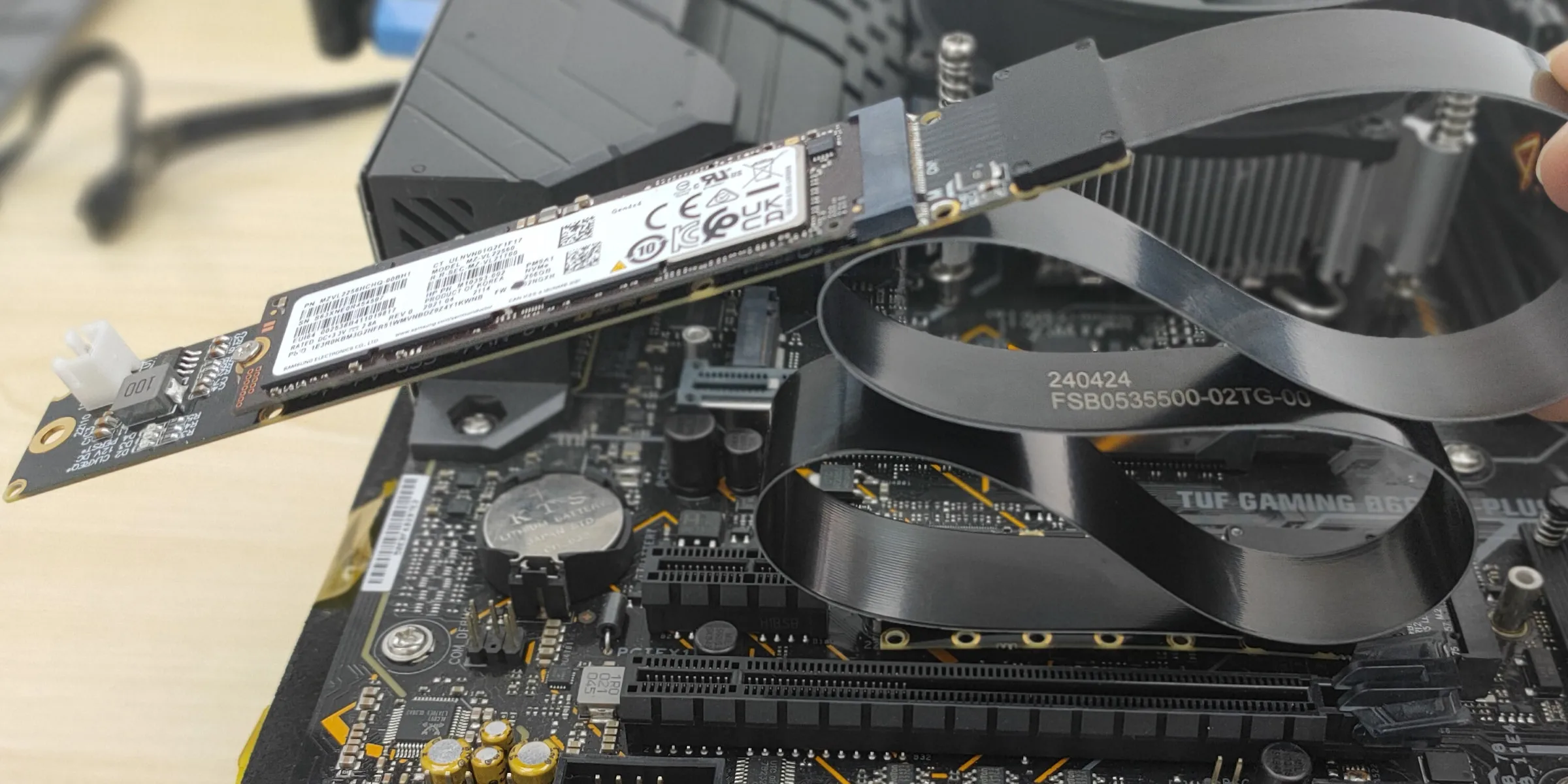 F44SF F44AB Für M.2 NVMe SSD FFC Verlängerung Kabel Solid State Drive Riser Karte GEN5 für M.2 NVMe schlüssel M zu PCI Express 5,0 X4 PCIE – Detail 18
