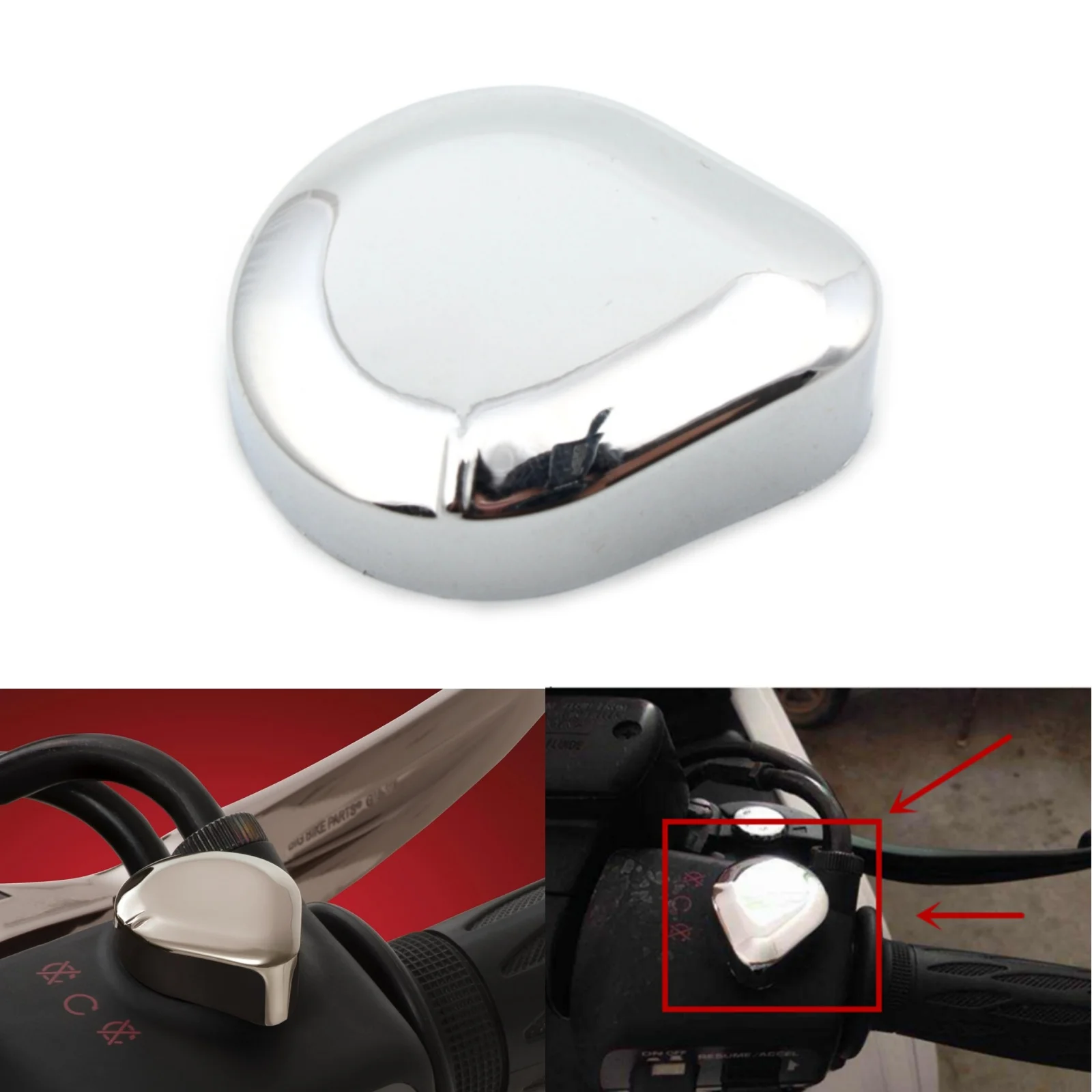 For Honda Gold Wing GL1800 2001-2011 Motorcycle Ignition Switch Button Decorative Cap Moto Accessories Chrome Cover Trim