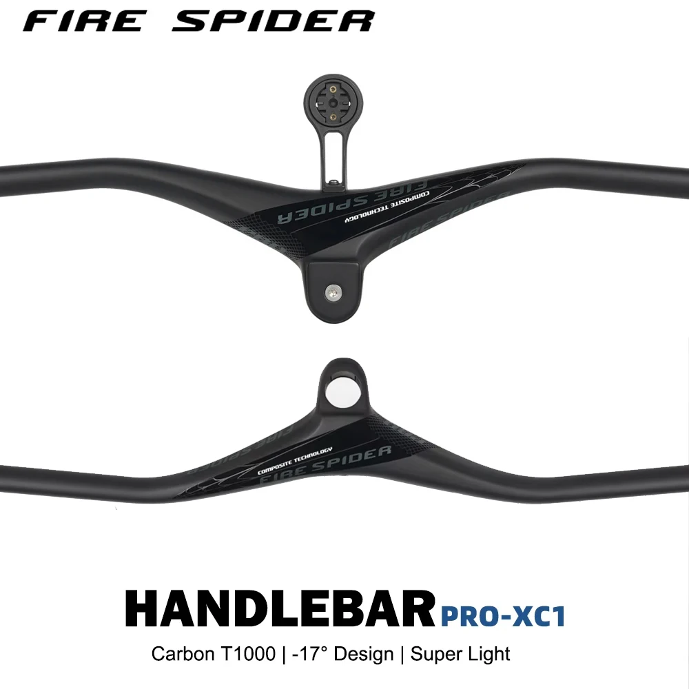 

FIRE SPIDER XC Bicycle Handlebar Full Carbon Mountain Bike Handlebar 680/700/720/760MM Bike Integrated Handle Bar with Stem
