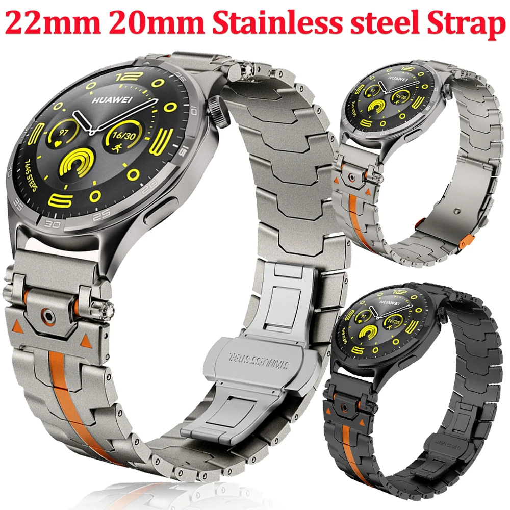 

Металлический ремешок для Huawei Watch 4 Pro/GT5 Pro 46 мм/GT4 5 3 Pro, браслет из нержавеющей стали, ремешок для часов Amazfit GTR/GTS/Balance Strap