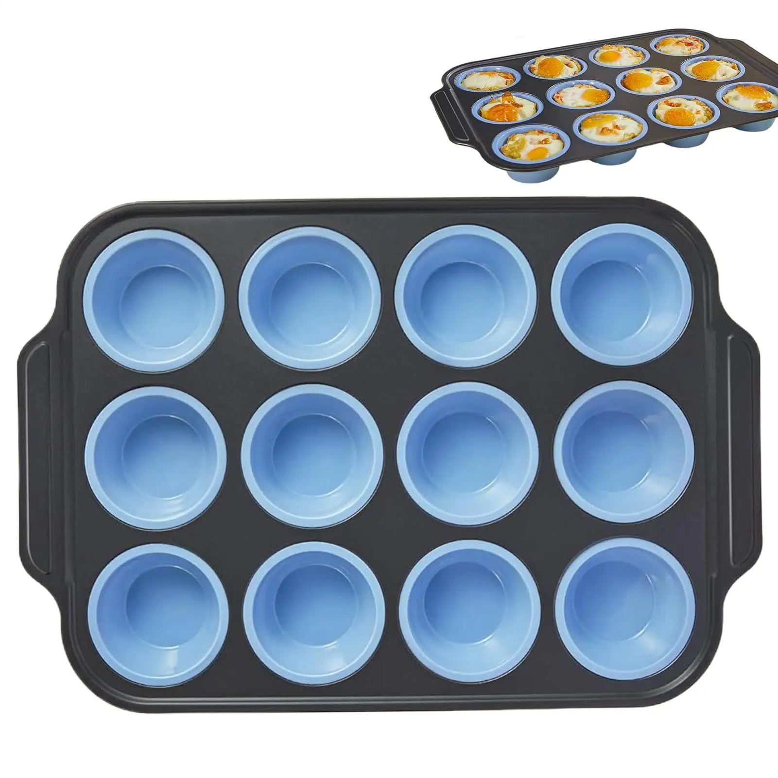 

12 Holes Cupcakes Mold Non Stick Muffin Cupcake Silicone Mold Easy to clean Easy demolding Pan Silicone Cake Mold Baking Tools