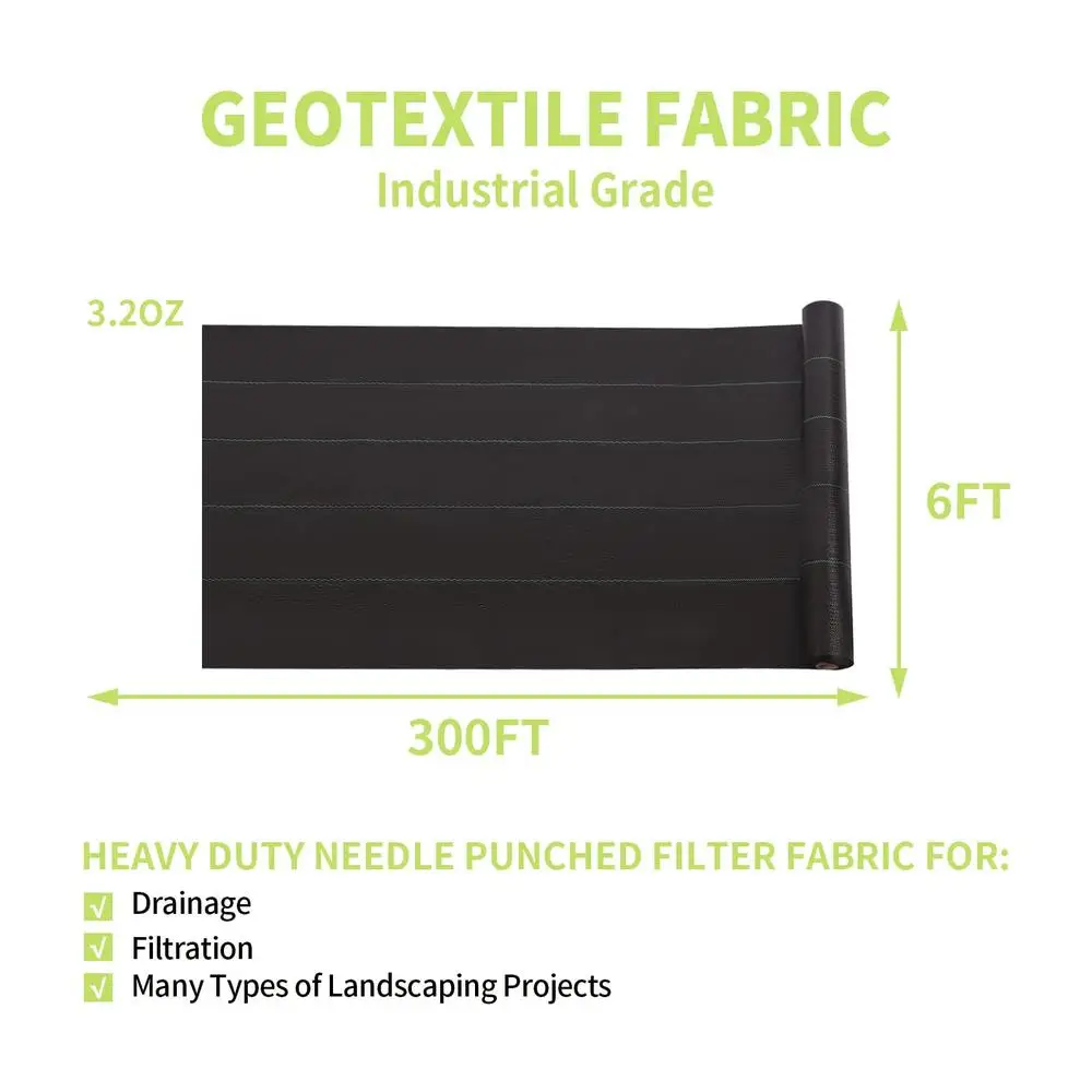 내구성이 뛰어난 4x250FT 지표면 덮개 잡초 장벽 직물 정원 풍경 효과적인 잡초 제어 및 토양 보호 UV 방지 및