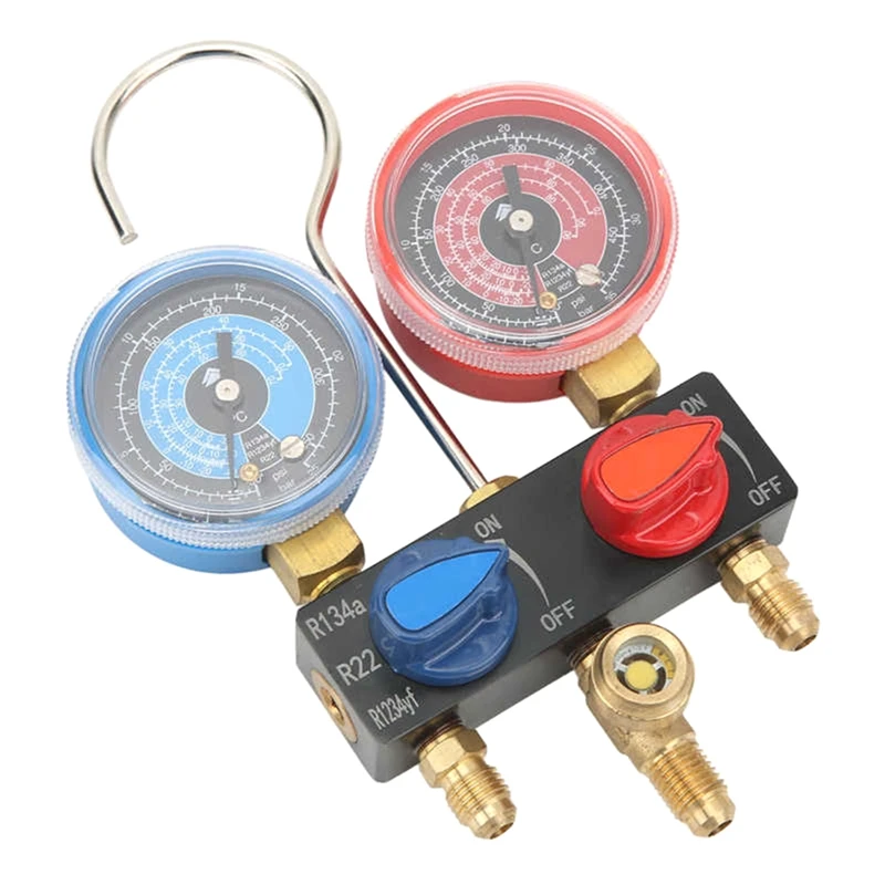 

HS-M01 Refrigerant Diagnose Manifold Gauge G1/4 Condition Manometer Pressure Gauge Refrigeration Tools For R22/R1234yf