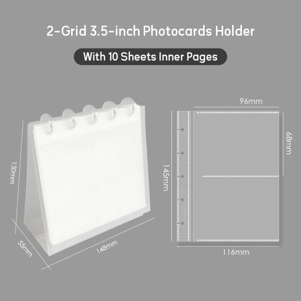 Simple Mushroom Hole Photocards Holder Loose Leaf Transparent Idol Card Collection Binder Vertical Photo Album