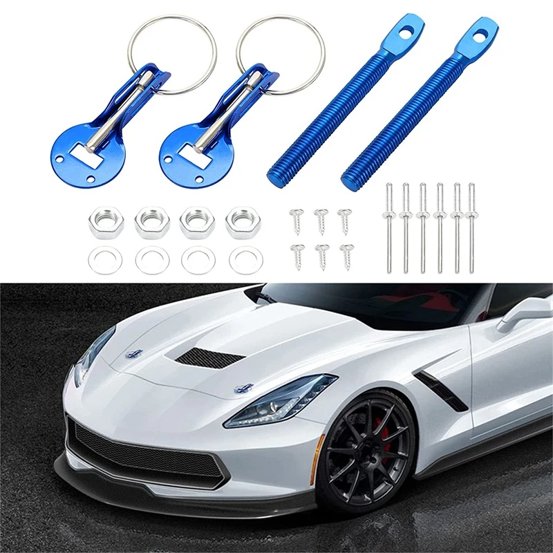 

Universal Aluminum Alloy Mount Engine Hood Pin Bonnet Lock Kit Car Tunning Lock Kit Down Hood Lock Latch Pins Car Accessories