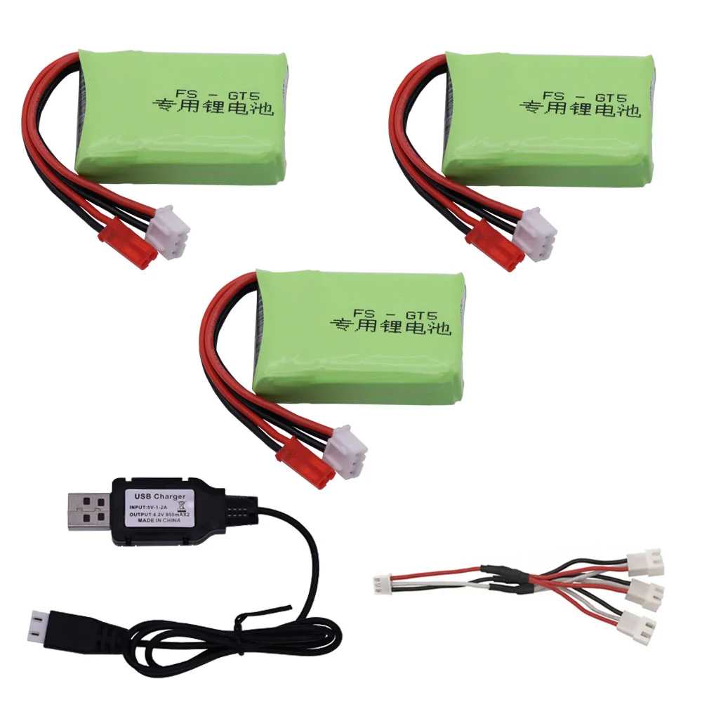 

Литиевая батарея для Flysky FS-GT5 2,4G 6CH, детали передатчика, Аккумулятор 7,4 В с зарядным устройством для радиоуправляемой машины, лодки, самолета, игрушек, аксессуары