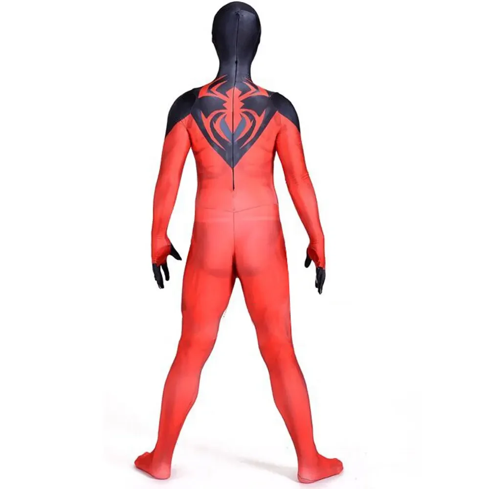 Adults Kids Scarlet Kaine Spider Cosplay Costume Halloween Superhero Zentai Suit Game Men Boys Male Bodysuit Party JumpSuit