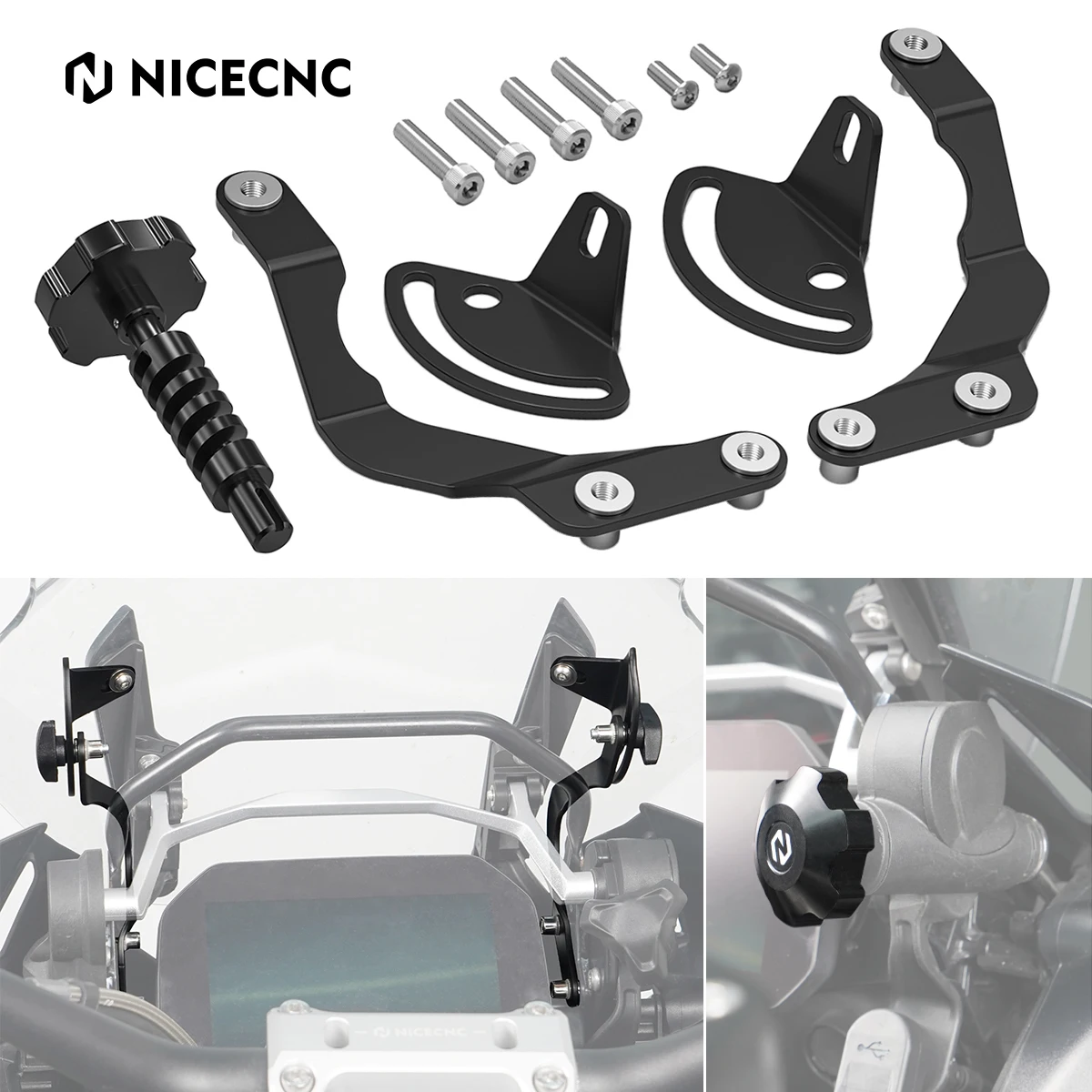 For BMW R1250GS Adventure R1250GSA Windscreen Stabilizer Brackets/Windshield Adjusting Screw for BMW R1200GS Adventure R1200GSA