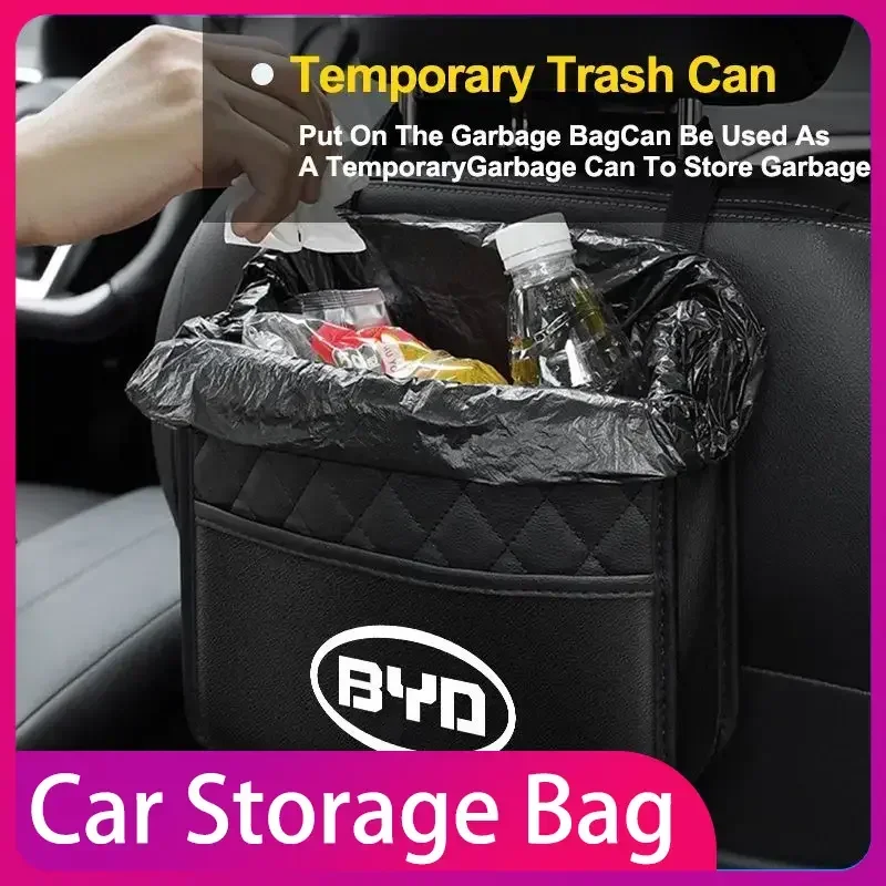 

Car Backseat Multifunction Leather Hanging Storage Bag Interior Accessories For BYD S7 E5 E6 M6 G3 G5 Car Decoration Accessories