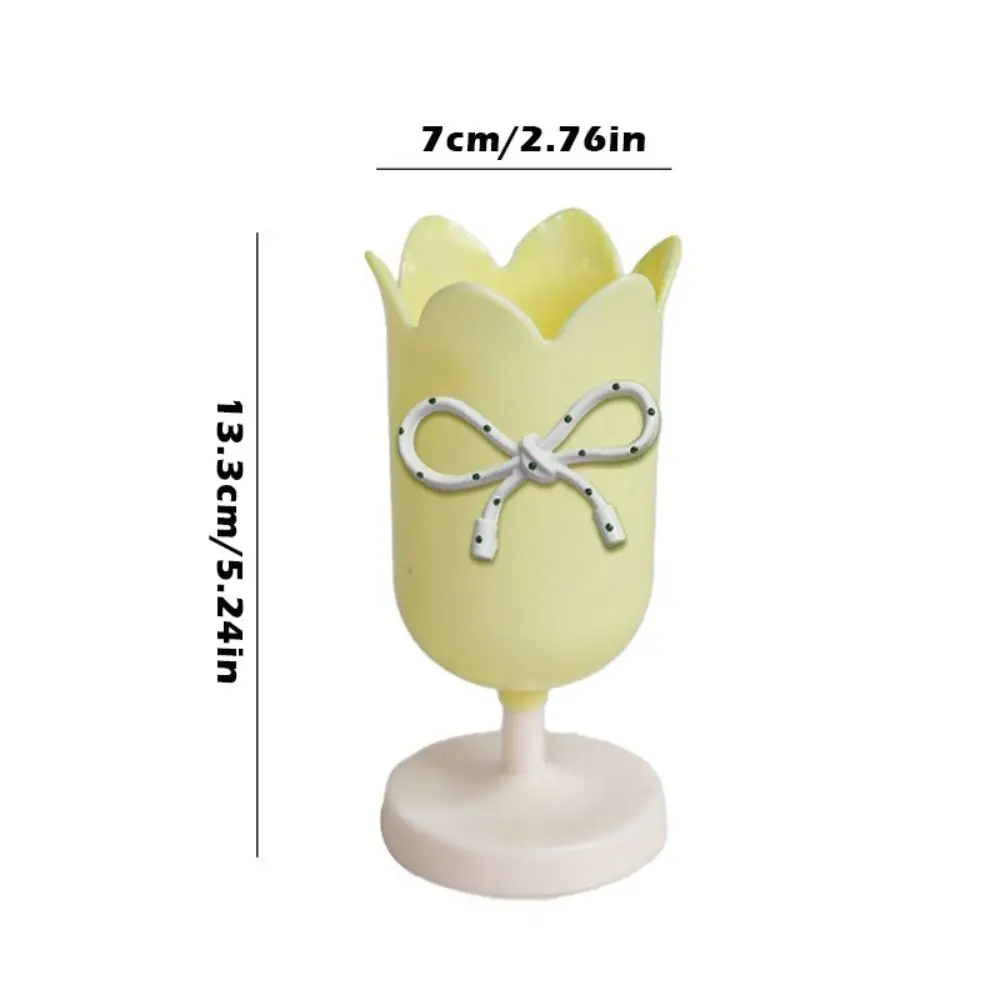 جديد المحمولة عالية الجودة دائم حامل قلم بلاستيكي الزنبق شكل منظم سطح المكتب تخزين دلو فرشاة للمكياج حامل هدية