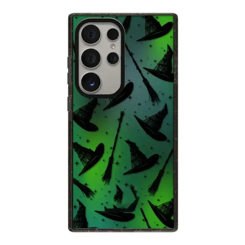 Funda con borde negro acrílico magnético mágico creativo para Samsung Galaxy S22 S23 S24 Ultra S22 + S23 + S24 Plus funda protectora
