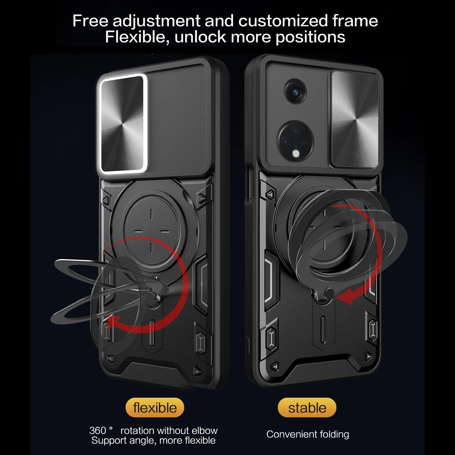 Magnetic Camera Protection Case for OPPO Reno 11 10 8 7 6 8T 7Z Pro Lite F23 F21 F19 5g 4g Hybrid Metal Ring Back Cover