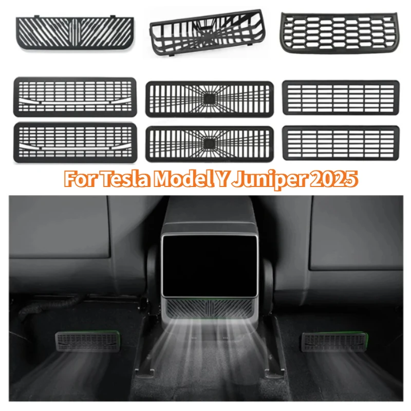 For Tesla Model Y Juniper 2025 2026 Under Seat Air Outlet Protection Cover Net Rear Air Conditioning Outlet Mesh Accessories