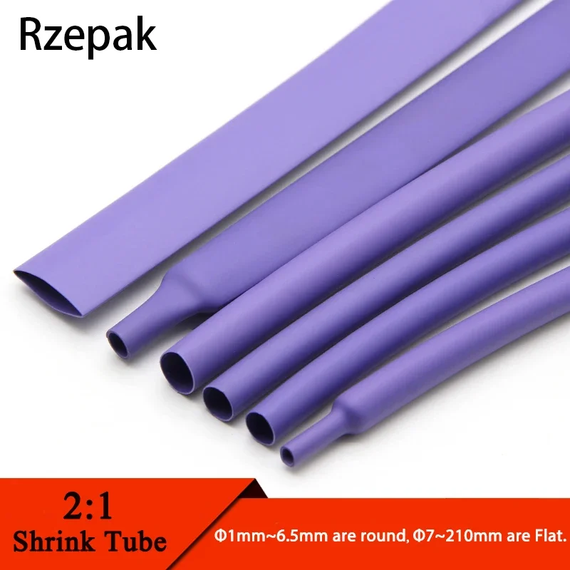 

1~50m 2:1 Heat Shrink Heatshrink Tube Purple Heat Shrink Aglets Diameter 1mm ~ 50mm Wire Repair DIY Cable Protecctor Tubing