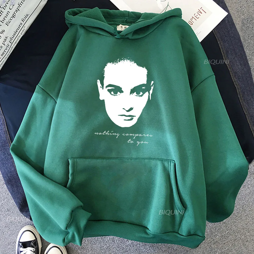 Sinead O'Connor 1966-2023 Print Hoodies Autumn Mens Long Sleeve Sweatshirt with Hooded Comfortable Soft Fleece Streetwear Hoody