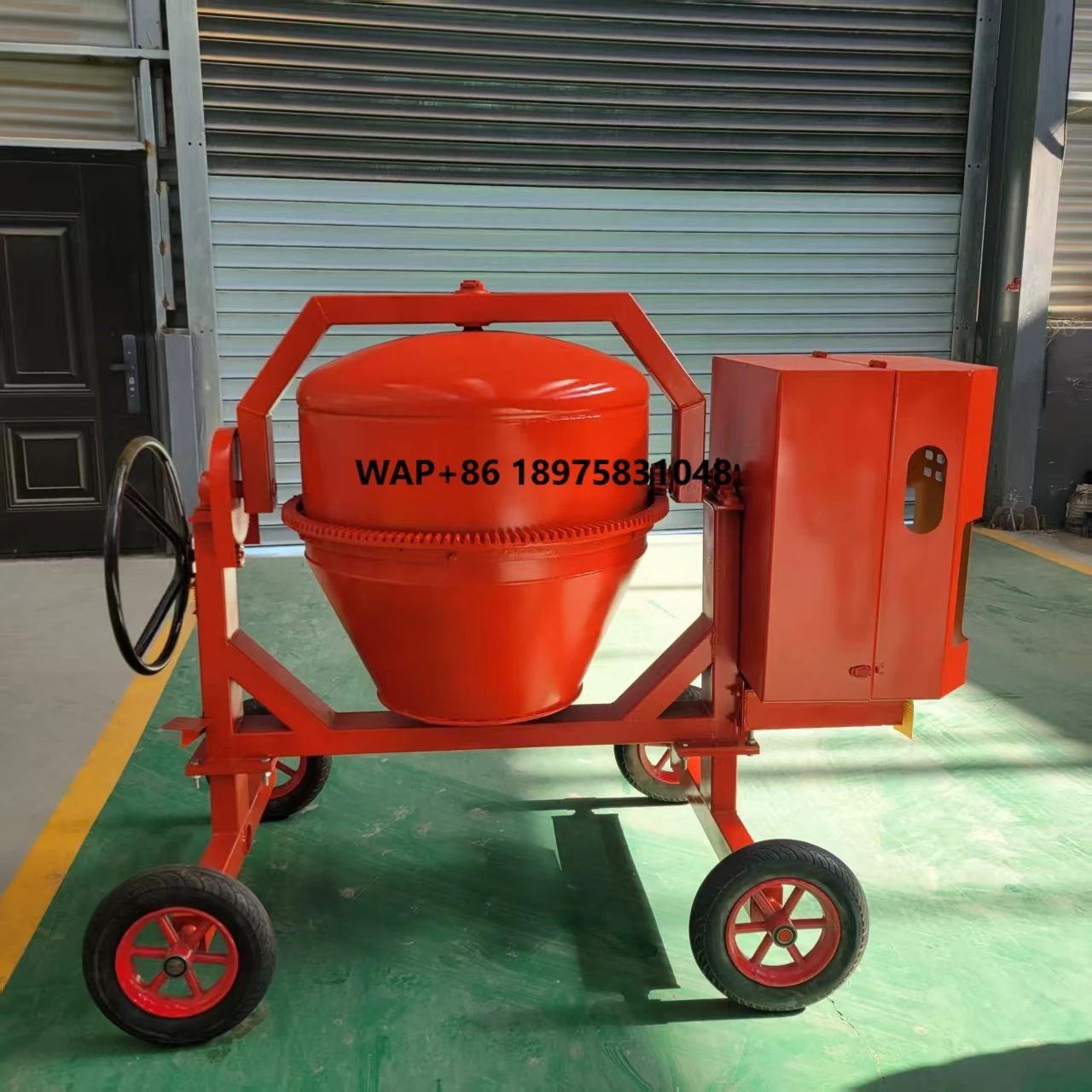 

Small portable electric concrete mixer with motor, manual unloading, production efficiency 2M/H, low maintenance cost