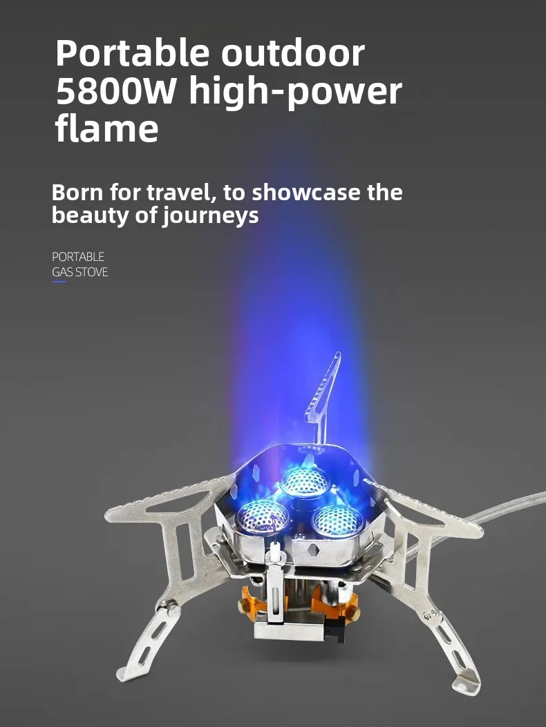 

Portable Stainl Steel Tee-Headed Cam Stove High Altitude Resistant Powerful Fire Outdoor Cooking Gear Picnic Stove
